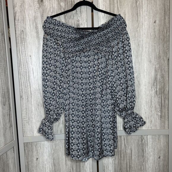 Tularosa Mini Dress Off The Shoulders Satin Black and White Size S - Picture 1 of 8